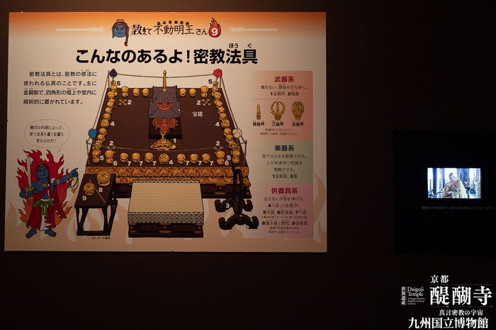 九国博の醍醐寺展の独自の説明文が書かれている写真